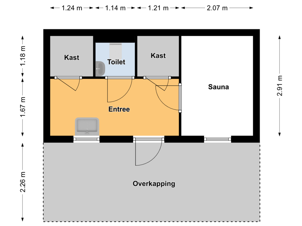 View floorplan of Zwembadhuisje of Dolderseweg 57-B