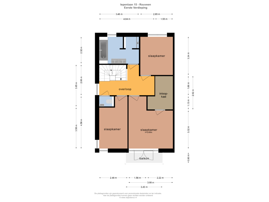 Bekijk plattegrond van EERSTE VERDIEPING van Iepenlaan 15