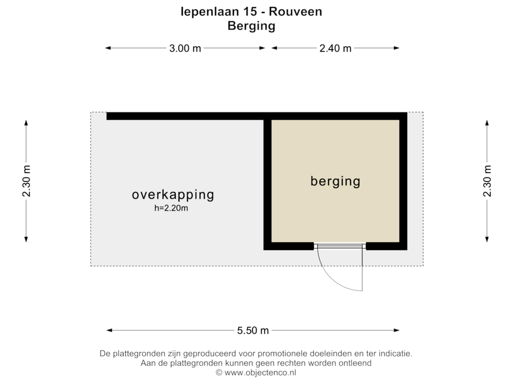 Bekijk plattegrond van BERGING van Iepenlaan 15