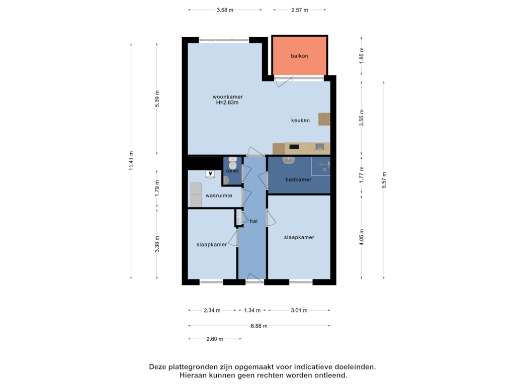 Bekijk plattegrond van Appartement van Piet Mondriaanplein 169