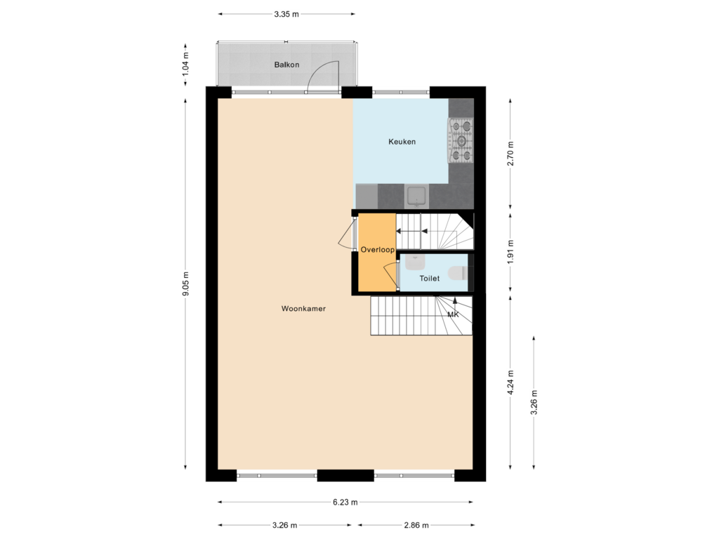 Bekijk plattegrond van Eerste woonlaag van Katendrechtse Lagedijk 241-A