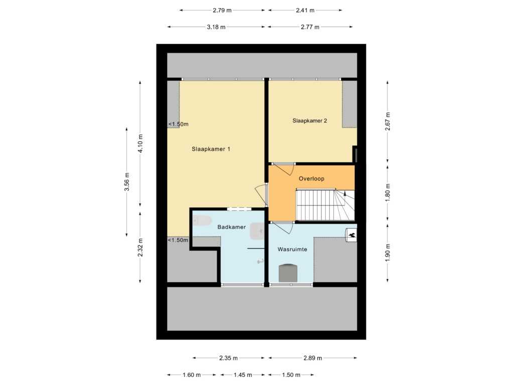 Bekijk plattegrond van Tweede wonlaag van Katendrechtse Lagedijk 241-A