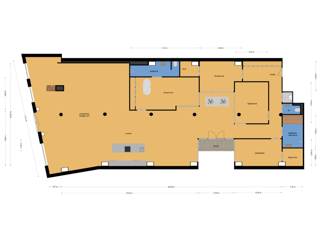 Bekijk plattegrond van tweede etage van Hoogte Kadijk 31-D