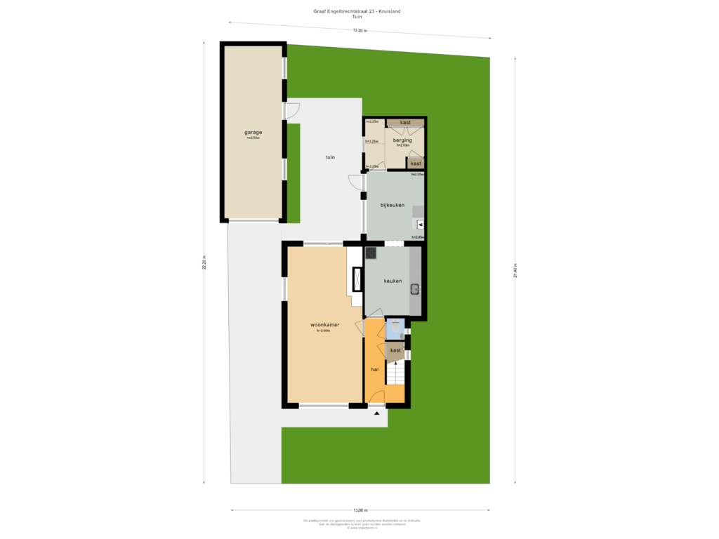 Bekijk plattegrond van TUIN van Graaf Engelbrechtstraat 23