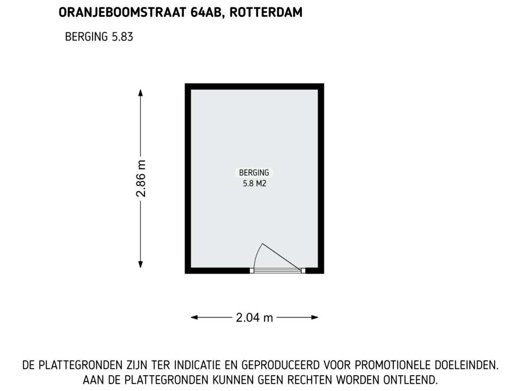 Bekijk plattegrond van Berging van Oranjeboomstraat 64-B