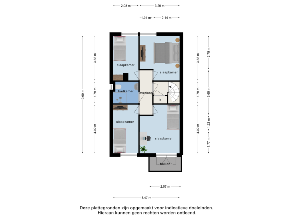 Bekijk plattegrond van 1e verdieping van Meidoornstraat 22