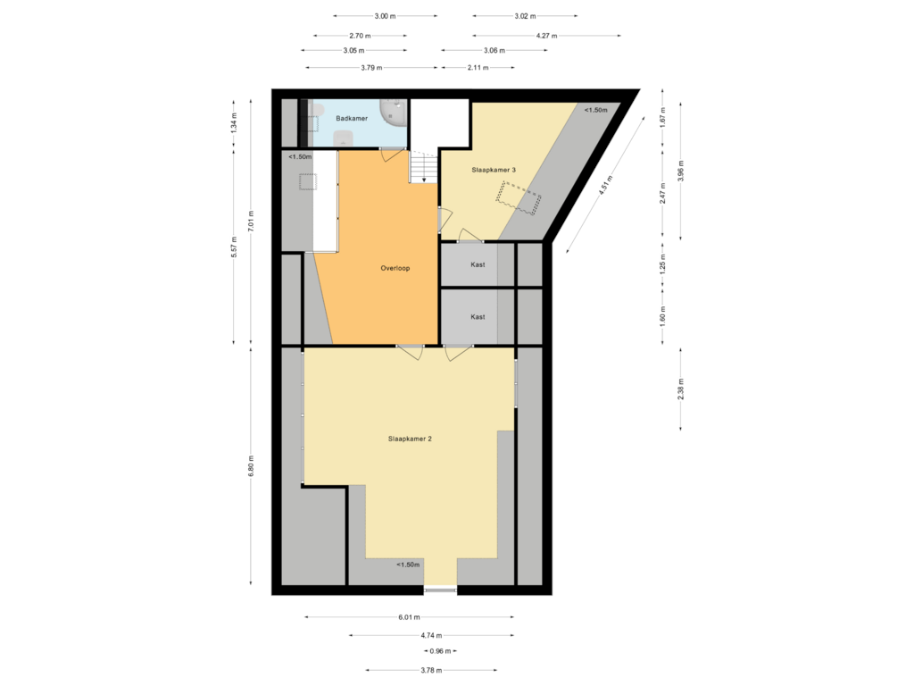 Bekijk plattegrond van Eerste Verdieping van Roekebosscheweg 6