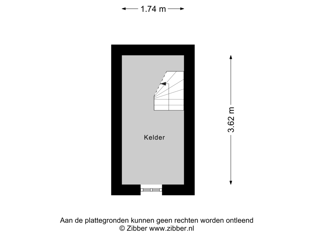 View floorplan of Kelder of Kleinemeersterstraat 1-A