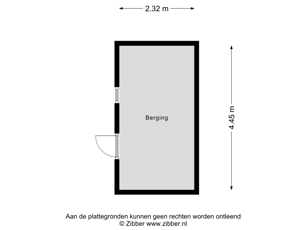 View floorplan of Berging of Kleinemeersterstraat 1-A