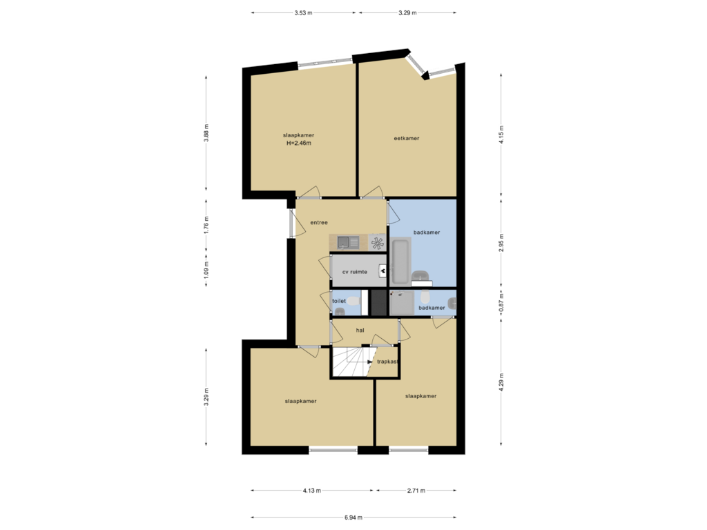 Bekijk plattegrond van Begane Grond van Uilenburgerwerf 51