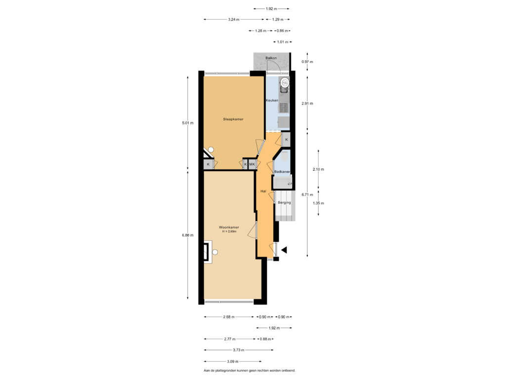 View floorplan of Appartement of Noorderhavenkade 86-B