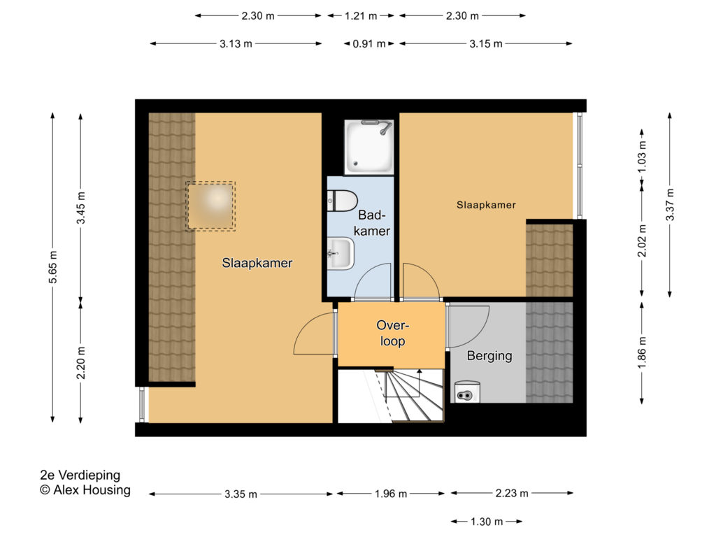 View floorplan of 2e Verdieping of Hogerbeetsstraat 10