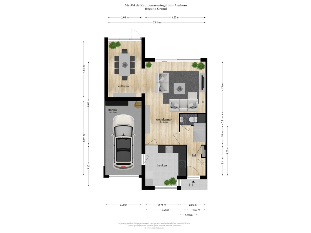 View floorplan of BEGANE GROND of Mr J.M. de Kempenaersingel 72