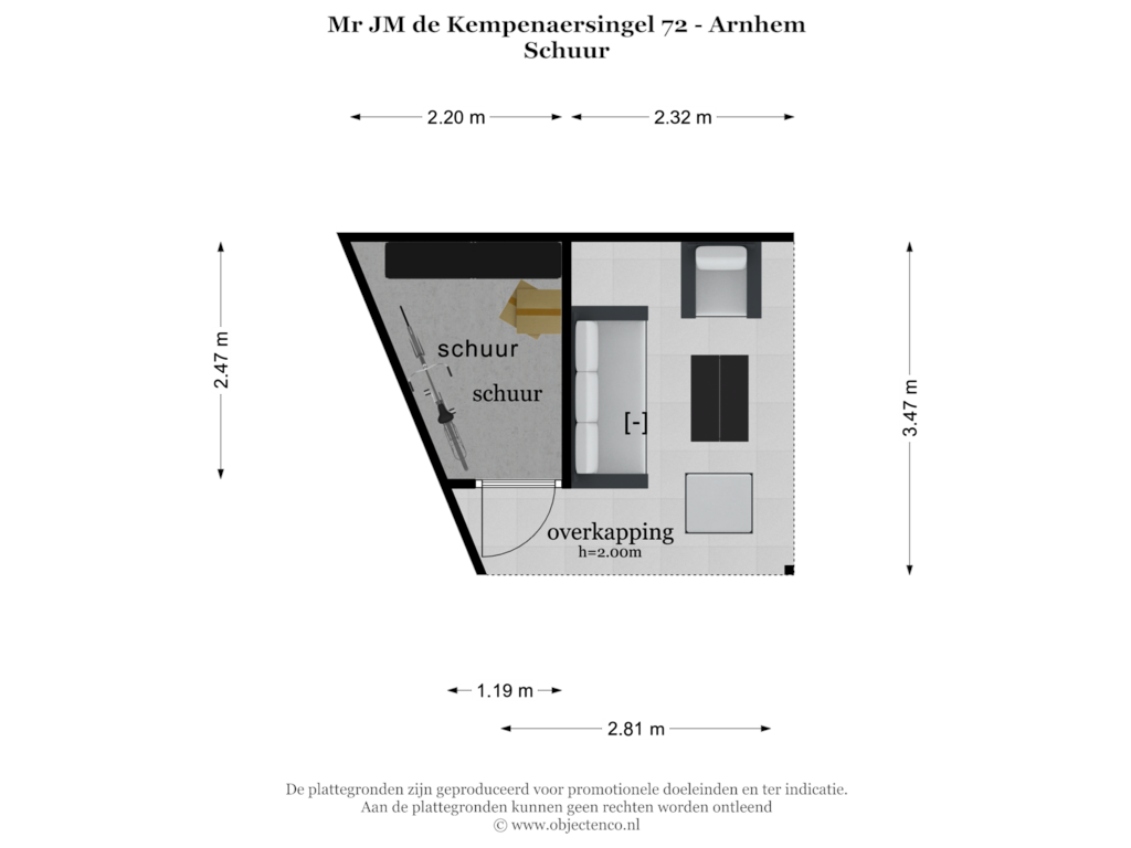 View floorplan of SCHUUR of Mr J.M. de Kempenaersingel 72