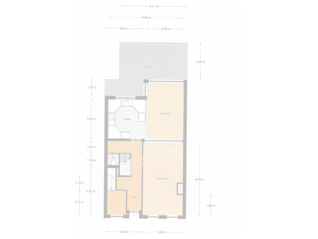 View floorplan of Begane grond of Oostdijk 11