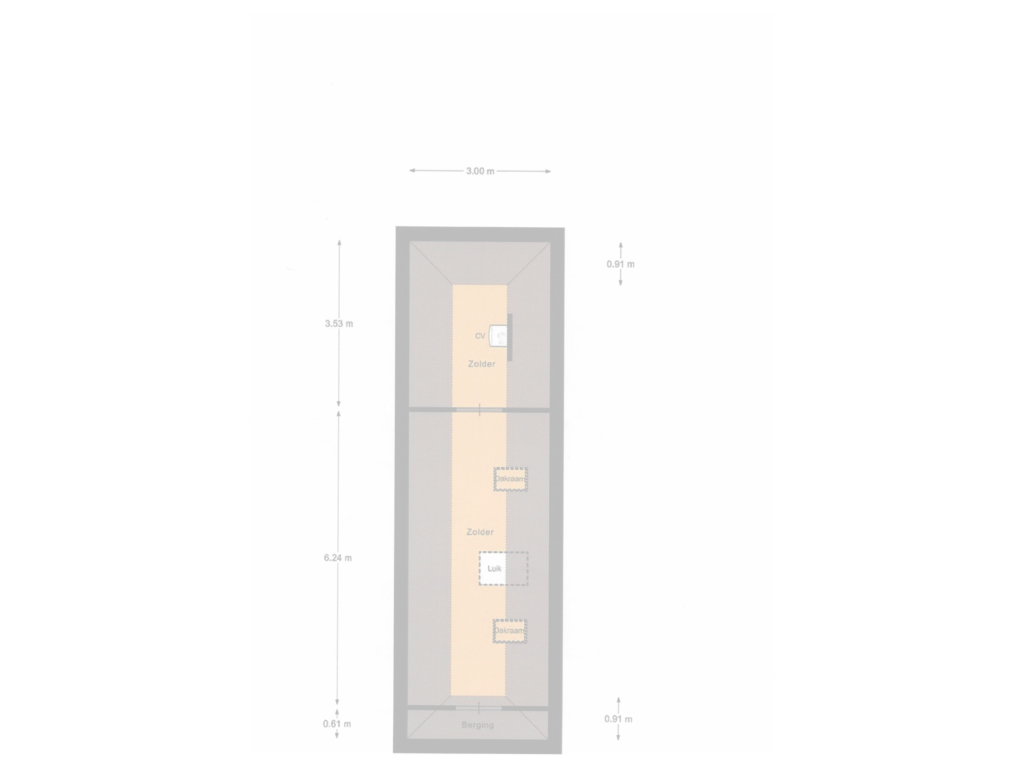 View floorplan of Zolder of Oostdijk 11