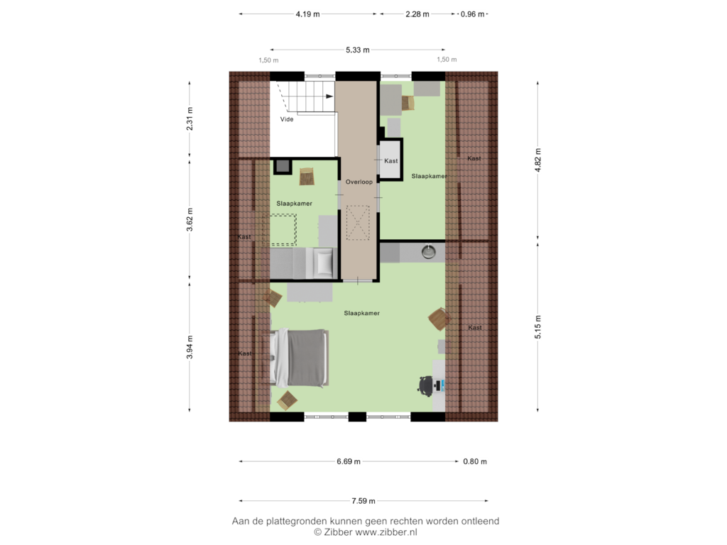 Bekijk plattegrond van Eerste Verdieping van Godfried Bomansstraat 2