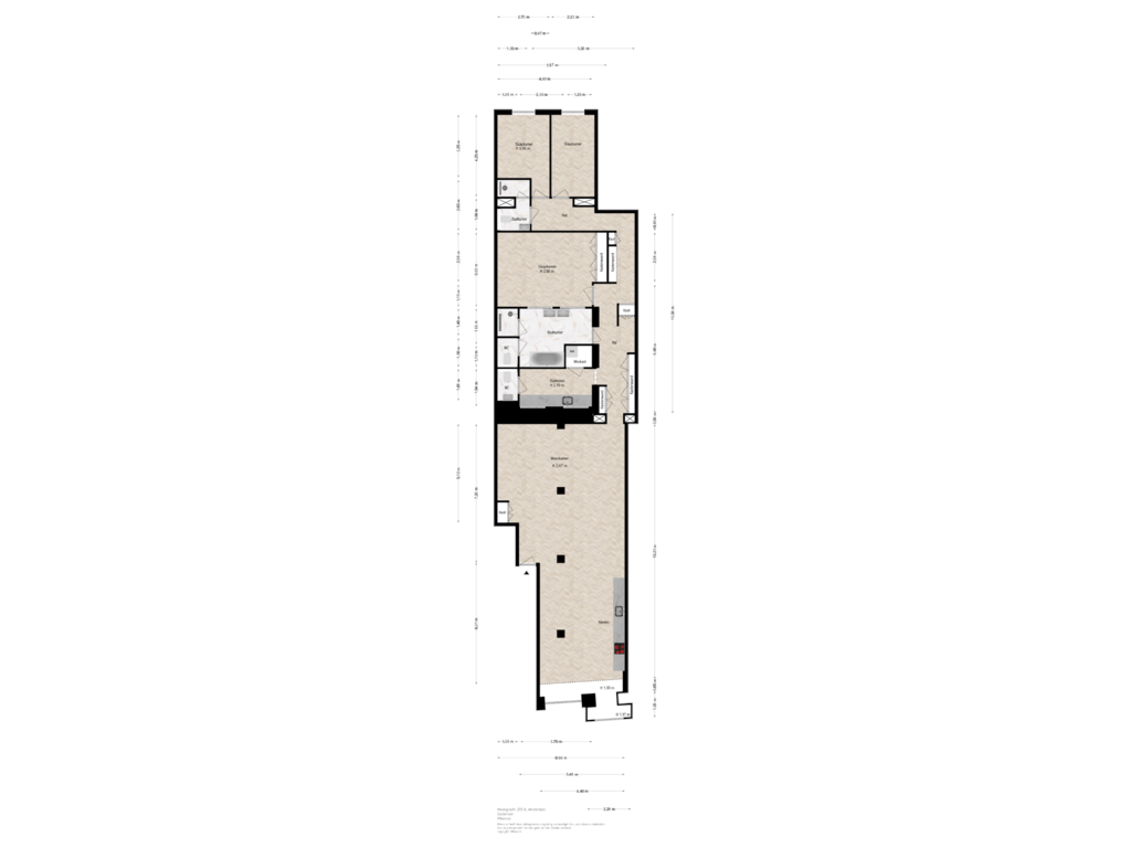 View floorplan of Souterrain of Herengracht 203-A