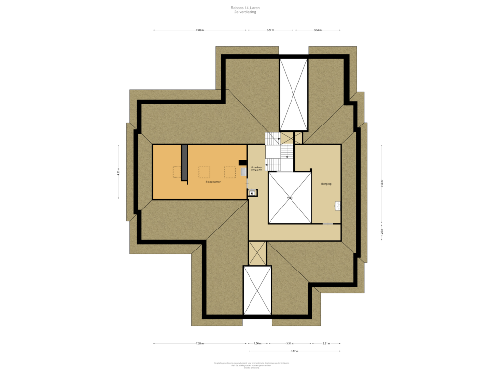 View floorplan of 2e verdieping of Raboes 14