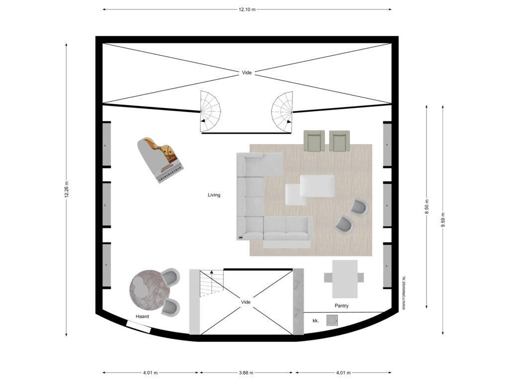 View floorplan of Floor 2 of Plantage Muidergracht 6-E