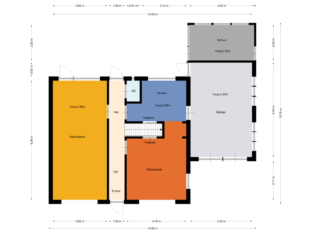 Bekijk plattegrond van Begane grond van Dorpsstraat 96