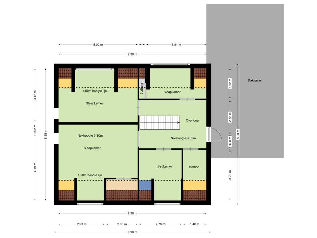 Bekijk plattegrond van Bovenverdieping van Dorpsstraat 96