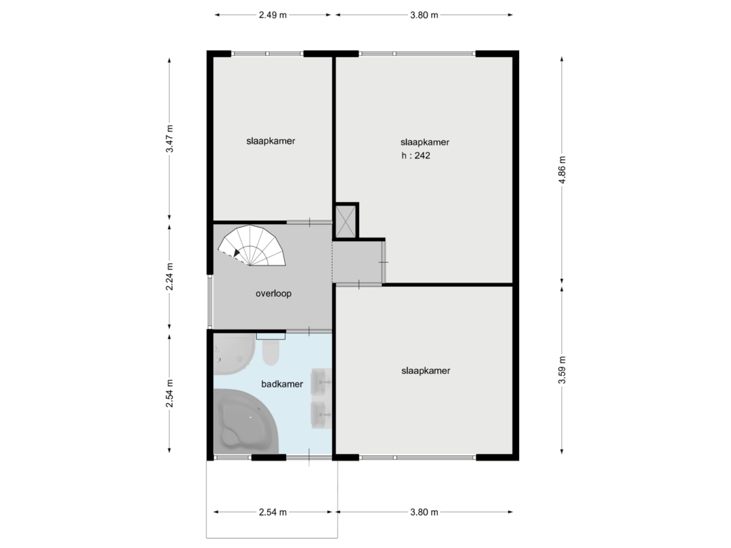 Bekijk plattegrond van 1e verdieping van Schoutenlaan 26