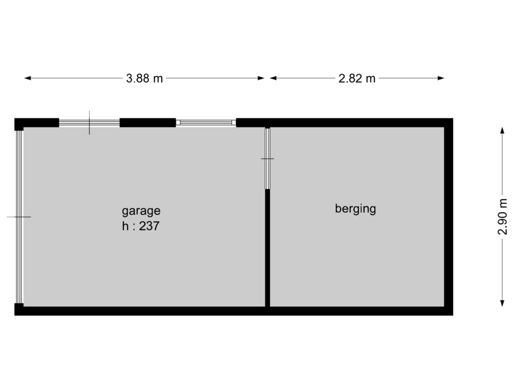 Bekijk plattegrond van garage/berging van Schoutenlaan 26