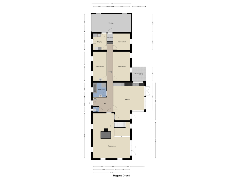 Bekijk plattegrond van Begane Grond van Diepvennendijk 2