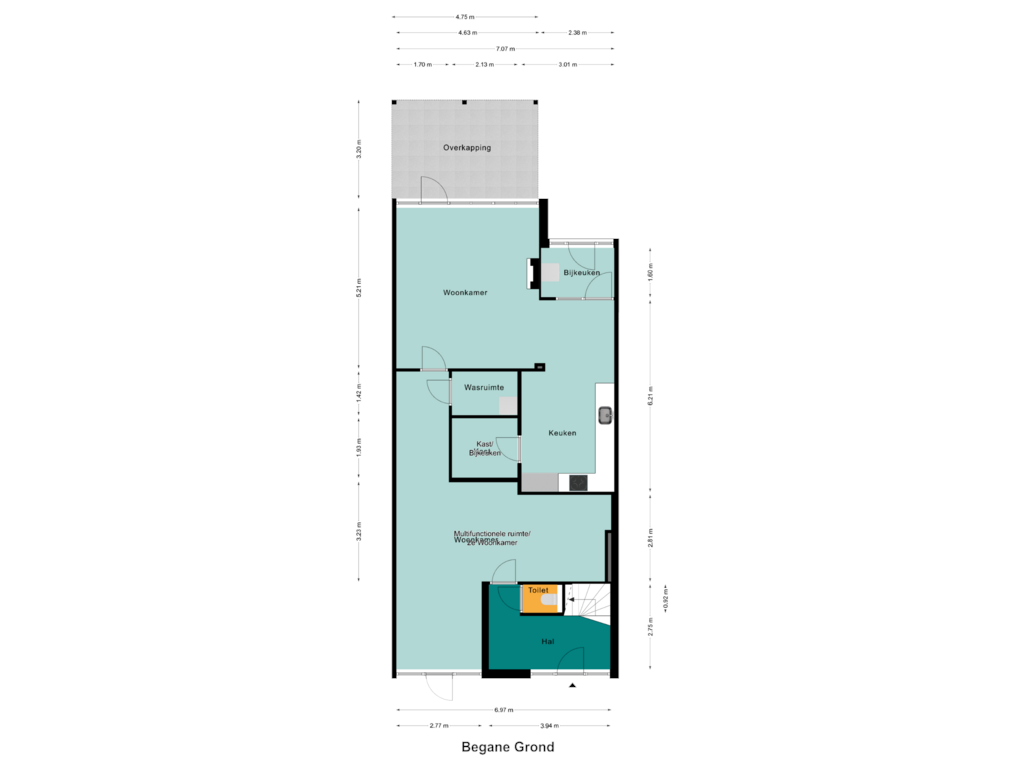 Bekijk plattegrond van Begane Grond van Dorpstraat 15-A