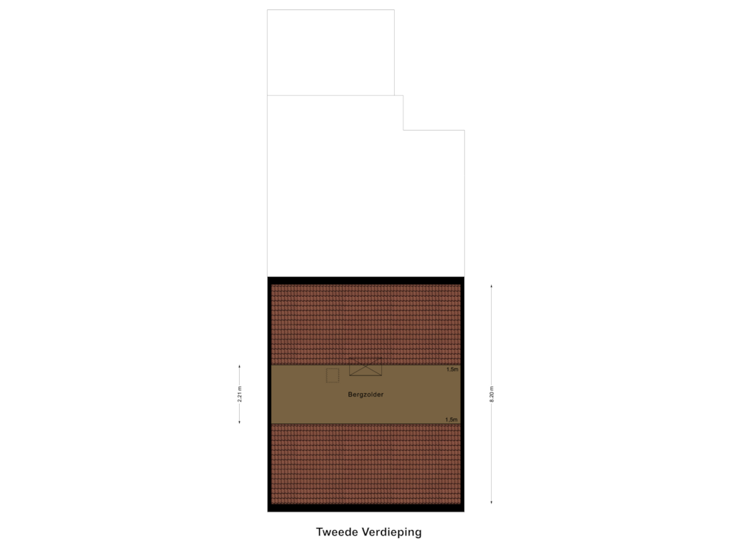 Bekijk plattegrond van Tweede Verdieping van Dorpstraat 15-A