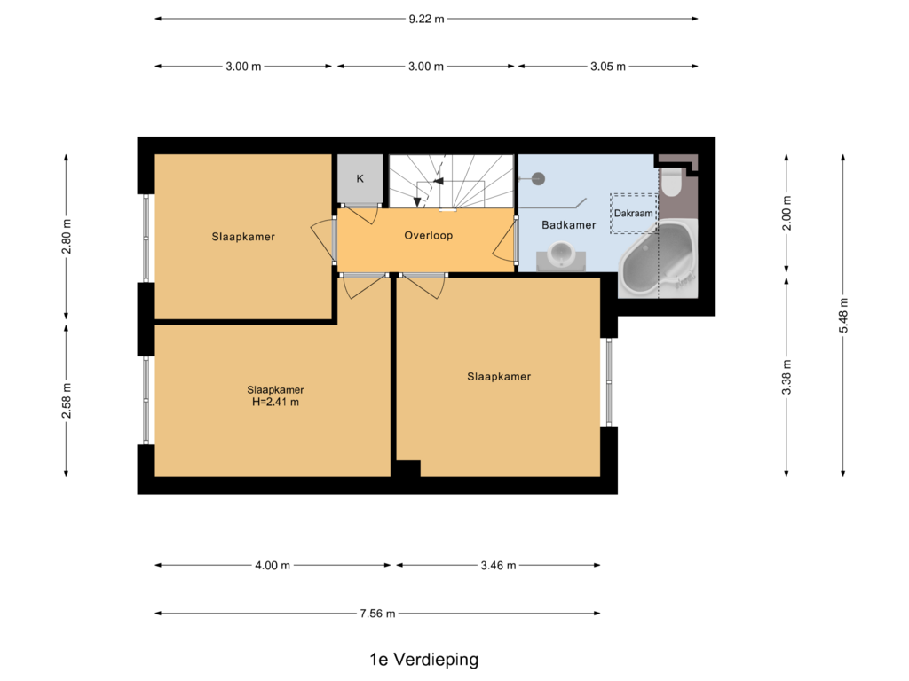 Bekijk plattegrond van 1e Verdieping van Coba Ritsemastraat 11