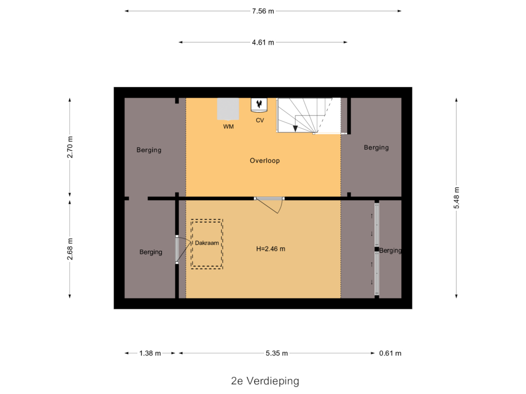 Bekijk plattegrond van 2e Verdieping van Coba Ritsemastraat 11