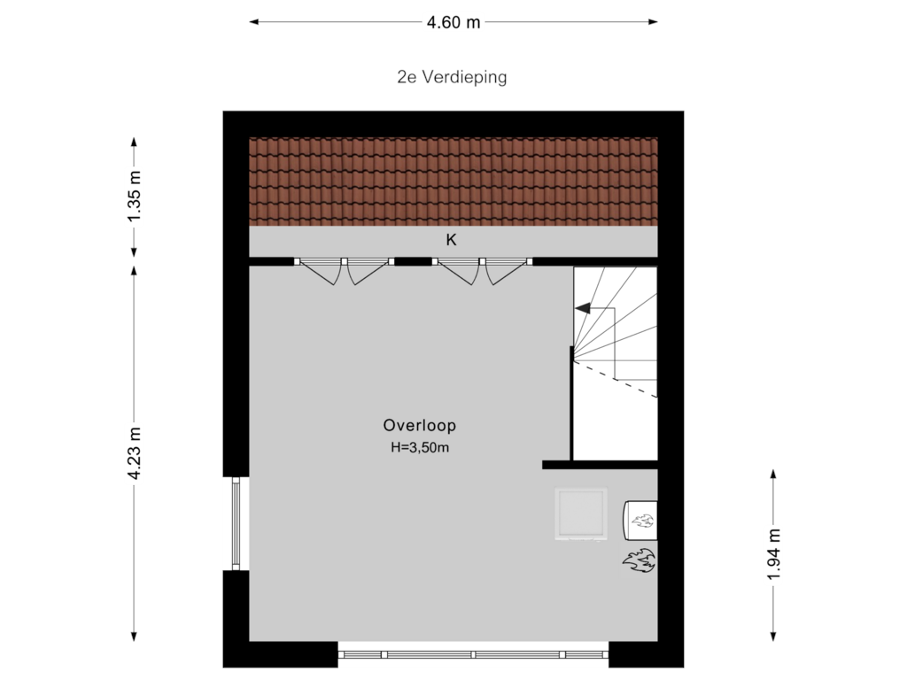 View floorplan of 2e Verdieping of Verburghlaan 26