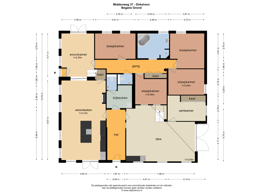 Bekijk plattegrond van BEGANE GROND van Middenweg 37