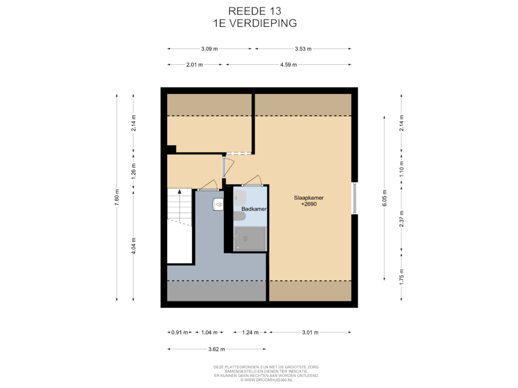 View floorplan of 1E Verdieping of Reede 13