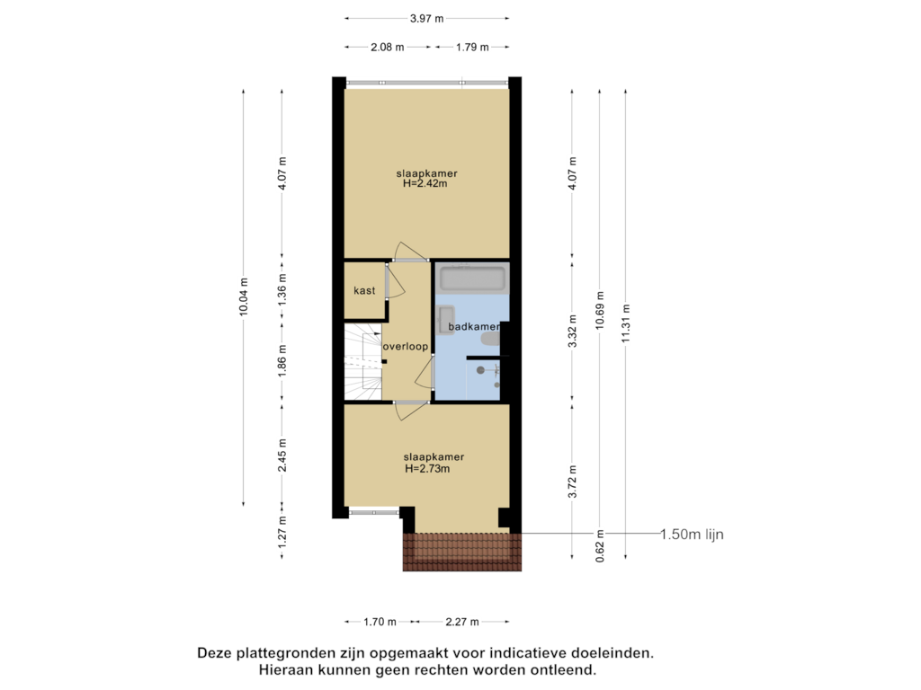 View floorplan of 1e verdieping of Berlijnseplein 22