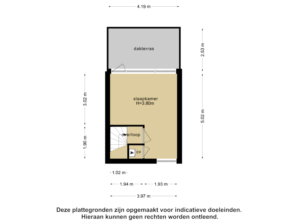 View floorplan of 2e verdieping of Berlijnseplein 22