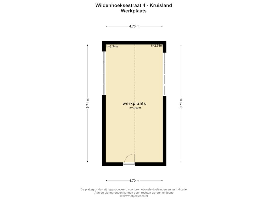 Bekijk plattegrond van WERKPLAATS van Wildenhoeksestraat 4