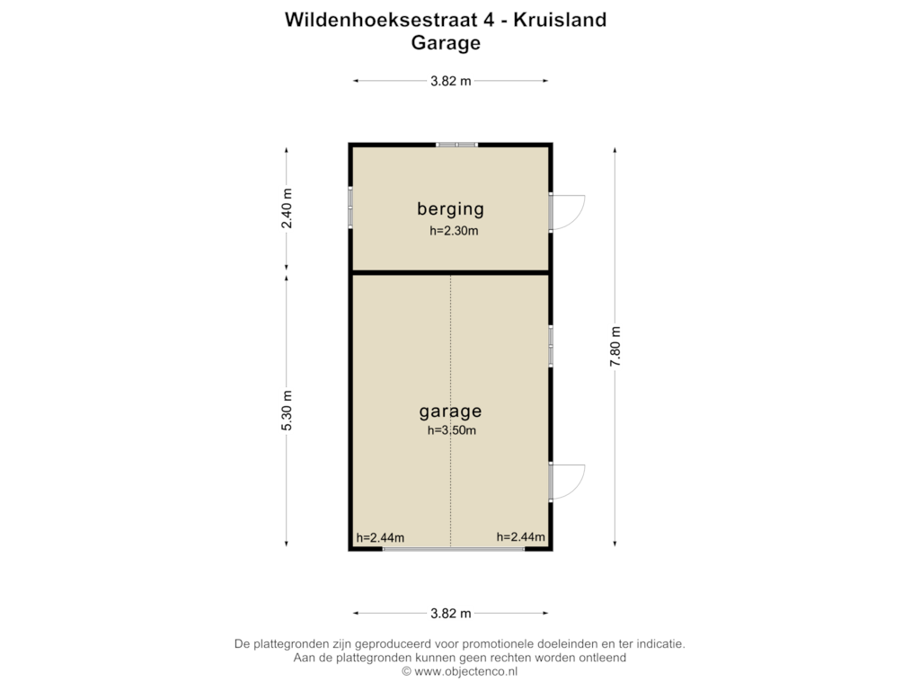 Bekijk plattegrond van GARAGE van Wildenhoeksestraat 4