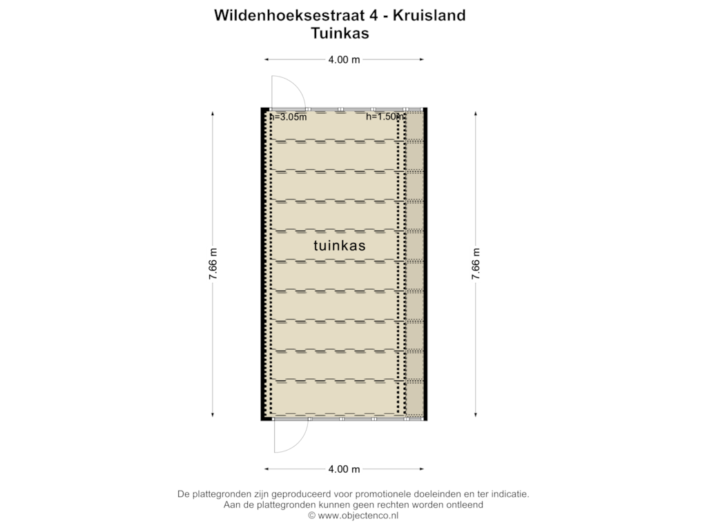 Bekijk plattegrond van TUINKAS van Wildenhoeksestraat 4