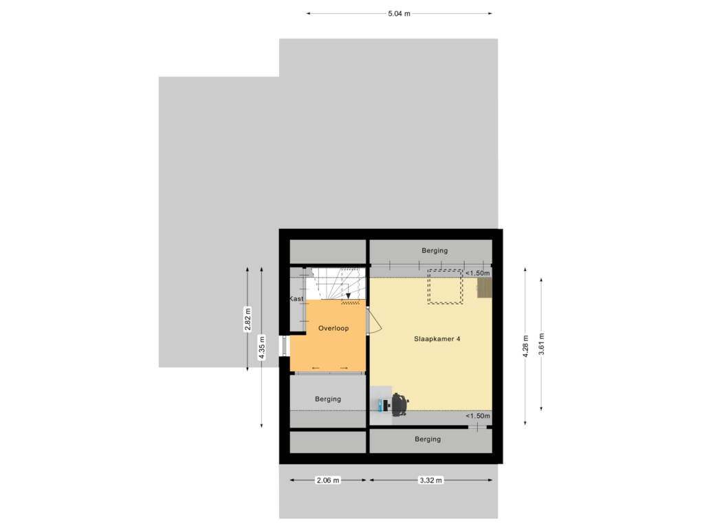 View floorplan of Tweede verdieping of Pomona 9