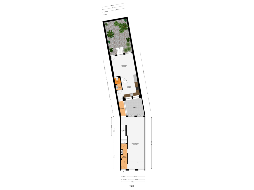 View floorplan of Tuin of Hoogbrugstraat 56