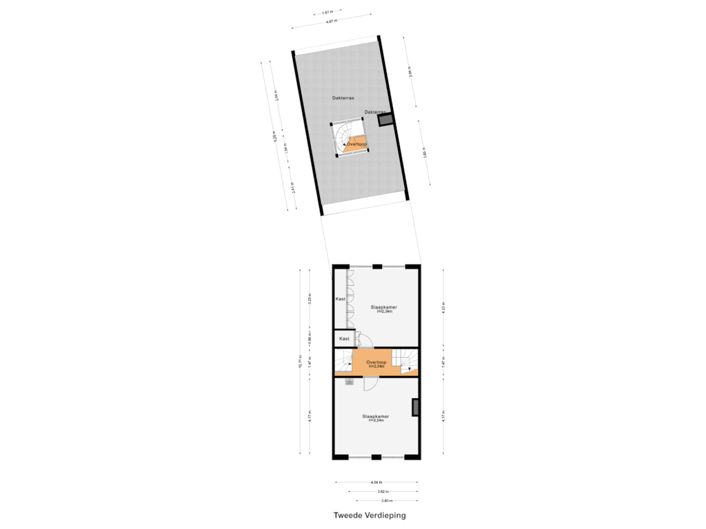 View floorplan of Tweede Verdieping of Hoogbrugstraat 56