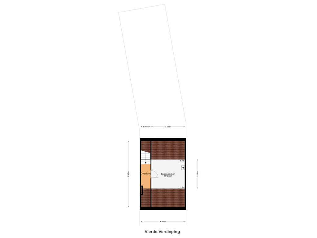 View floorplan of Vierde Verdieping of Hoogbrugstraat 56