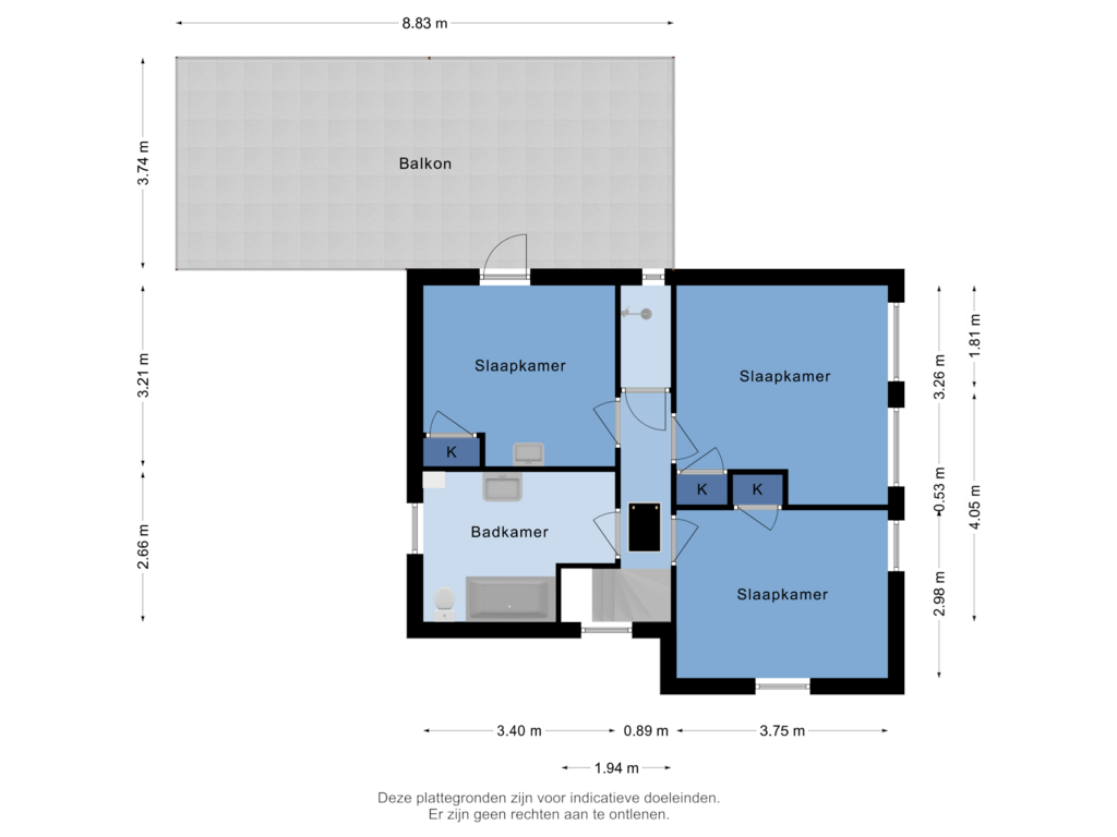 Bekijk plattegrond van 1e Verdieping van Ruijsstraat 8