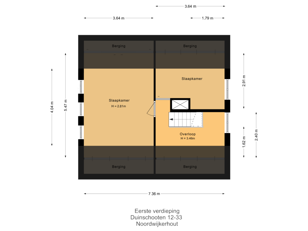 View floorplan of Eerste verdieping of Duinschooten 12-135