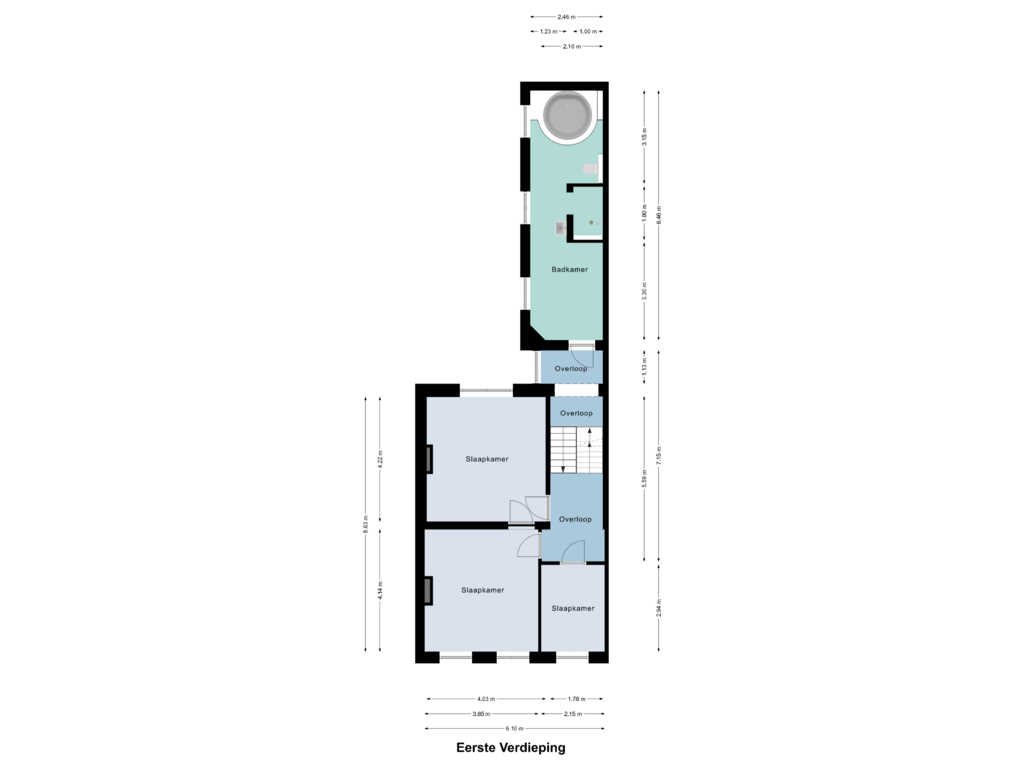 Bekijk plattegrond van Eerste Verdieping van Godsweerdersingel 11