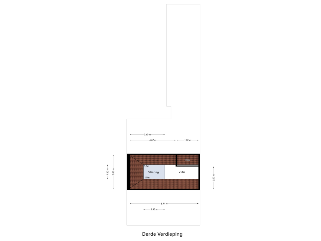 Bekijk plattegrond van Derde Verdieping van Godsweerdersingel 11