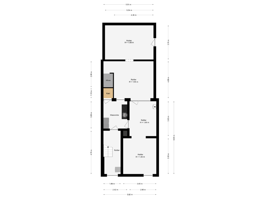 Bekijk plattegrond van Souterrain van Julianastraat 17